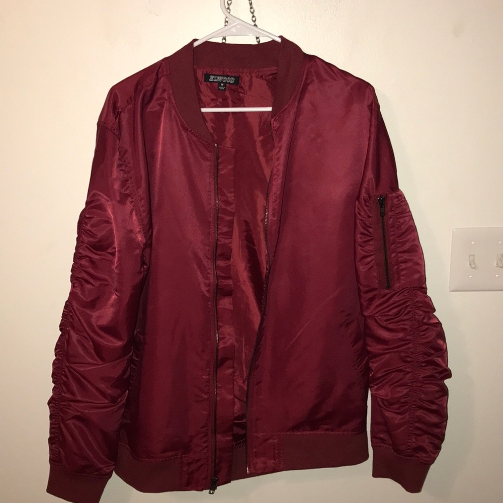 Red bomber jacket